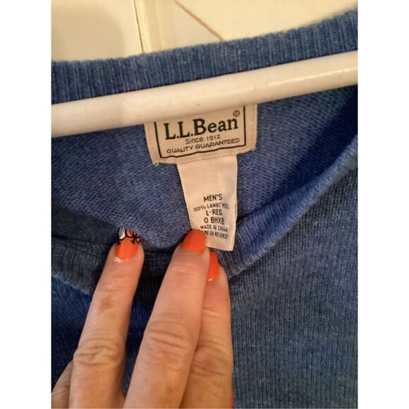 L.L. Bean 100% Lambswool Pullover Crew Neck Sweater Sz L Vintage - Picture 2 of 6